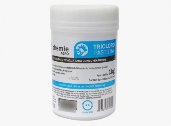 Foto do produto TRICLORO PAST. P/ AGUA CONS. ANIMAL 1KG (5X200GR)
